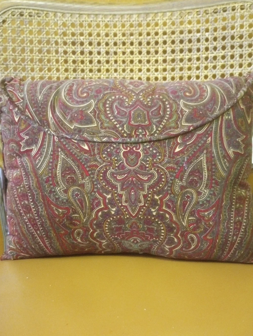 Home Trends Colorful Paisley 12 x 16 Inch Toss Pillow. Red Green Cream Brown